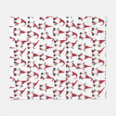 クリスマス格言とランタンウォーターカラーホリデー フリースブランケット (正面(横))