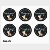 クリスマス格言とランタン&ピグハッピーホリデー ラウンドシール (シート)