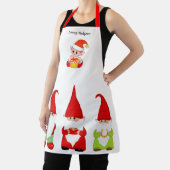 クリスマス格言と可愛い小妖精や小人オンホワイト エプロン (インサイチュ)