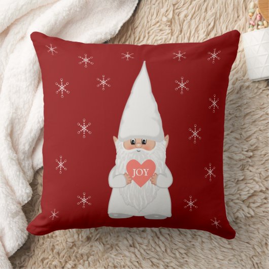 クリスマス格言と雪の結晶オンクリムゾンレッド クッション (ブランケット)