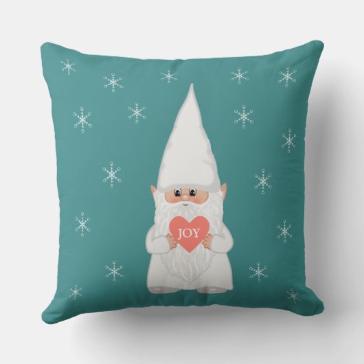クリスマス格言と雪の結晶オンティール(緑がかった色) クッション (裏面)