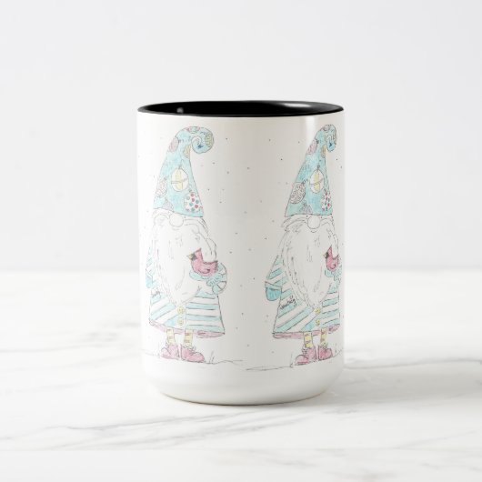 クリスマス格言と（鳥）ショウジョウコウカンチョウ ツートーンマグカップ (中央)