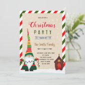 クリスマス格言のテーマパーティーの招待 招待状 (スタンド正面)