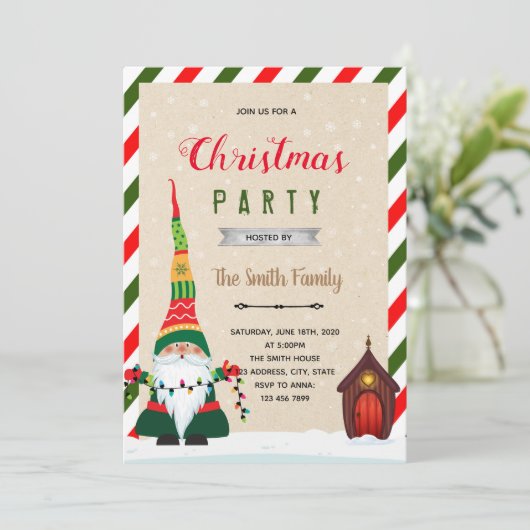 クリスマス格言のテーマパーティーの招待 招待状 (スタンド正面)