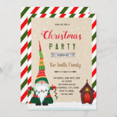 クリスマス格言のテーマパーティーの招待 招待状 (正面/裏面)