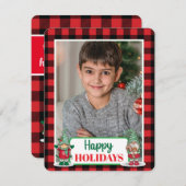 クリスマス格言のプレイド(あなたの写真を追加)休日ca シーズンカード (正面/裏面)