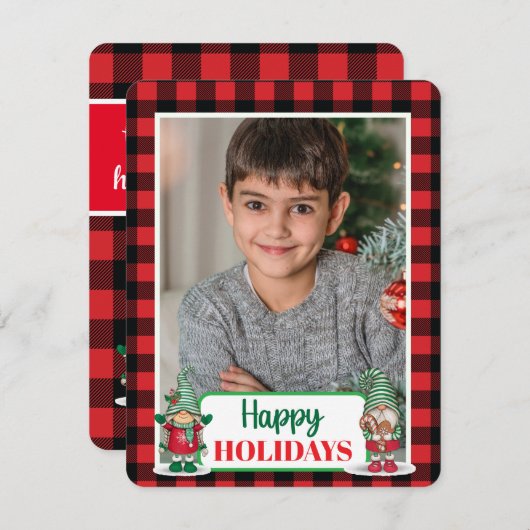 クリスマス格言のプレイド(あなたの写真を追加)休日ca シーズンカード (正面/裏面)