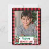 クリスマス格言のプレイド(あなたの写真を追加)休日ca シーズンカード (正面)