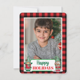 クリスマス格言のプレイド（あなたの写真を追加）休日ca シーズンカード