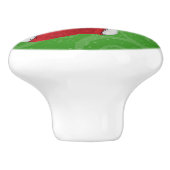 クリスマス格言のリトルストッキング緑の渦 セラミックノブ (側面)