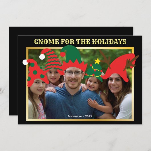 クリスマス格言の休日のおもしろい家族の写真 招待状 (正面/裏面)