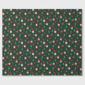 クリスマス格言の休日ダークグリーン ラッピングペーパー (フラット)
