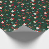 クリスマス格言の休日ダークグリーン ラッピングペーパー (角)