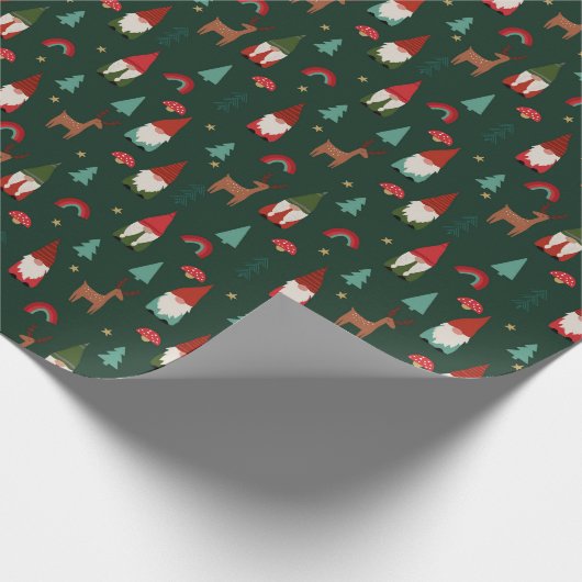 クリスマス格言の休日ダークグリーン ラッピングペーパー (角)