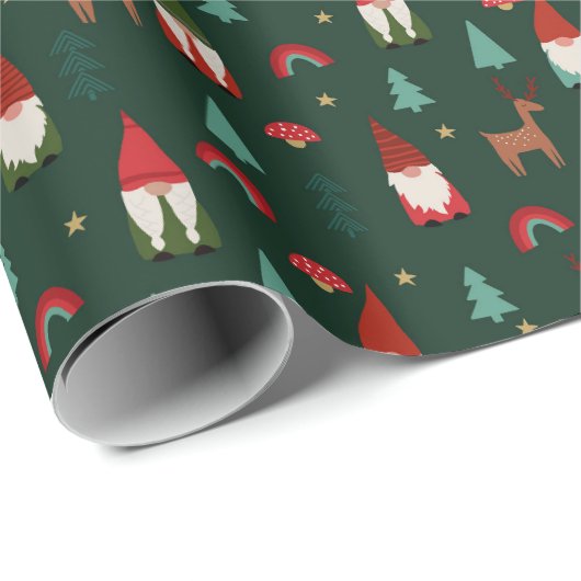 クリスマス格言の休日ダークグリーン ラッピングペーパー (ロールコーナー)