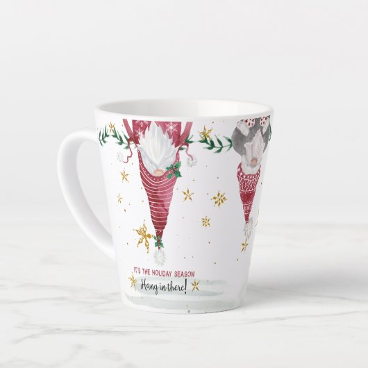 クリスマス格言の星つるがあその葉 カフェラテマグ (左アングル)