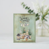 クリスマス格言の暖かい願いの挨拶 シーズンポストカード (スタンド正面)