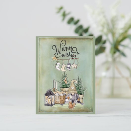 クリスマス格言の暖かい願いの挨拶 シーズンポストカード (スタンド正面)