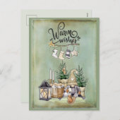 クリスマス格言の暖かい願いの挨拶 シーズンポストカード (正面/裏面)