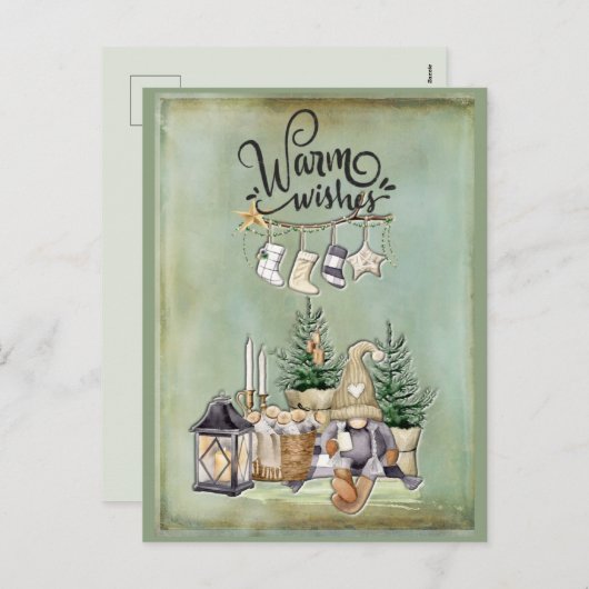 クリスマス格言の暖かい願いの挨拶 シーズンポストカード (正面/裏面)