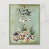 クリスマス格言の暖かい願いの挨拶 シーズンポストカード (正面)