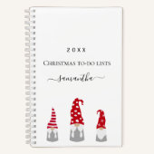 クリスマス格言の赤い白のリスト名 ノートブック (正面)