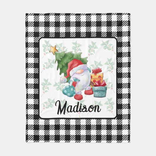 クリスマス格言イラストレーション フリースブランケット (正面)