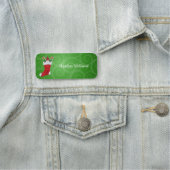 クリスマス格言イン赤ストッキングホリーキャンディーキャン 名札 (インサイチュ)