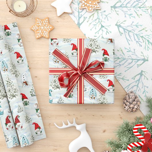 クリスマス格言ウォーターカラーホリデイ ラッピングペーパー