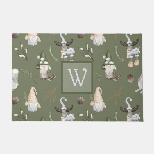 クリスマス格言ウッドランドウェルカム ドアマット (正面)