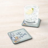 クリスマス格言オンブルーストライプクリスマスホリデープラスチック コースター (右側)