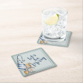 クリスマス格言オンブルーストライプズホリデイ スクエアペーパーコースター (インサイチュ)