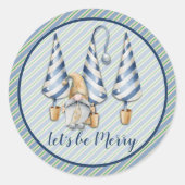 クリスマス格言オンブルーストライプズホリデイ ラウンドシール (正面)