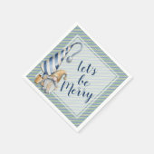 クリスマス格言オンブルーストライプズホリデーパーティー スタンダードカクテルナプキン (角)