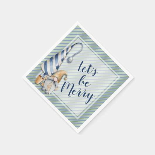 クリスマス格言オンブルーストライプズホリデーパーティー スタンダードカクテルナプキン (角)