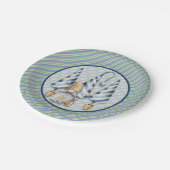 クリスマス格言オンブルーストライプズホリデーパーティー ペーパープレート (アングル)