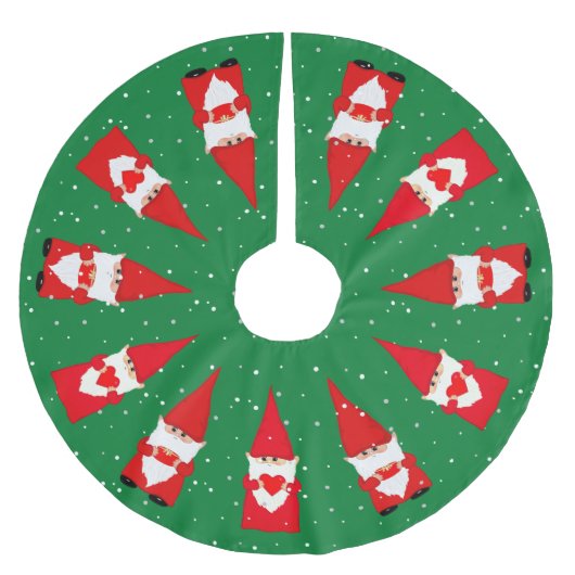 クリスマス格言オン緑ブラシ仕上げポリエステルの木S ブラッシュドポリエステルツリースカート (正面)