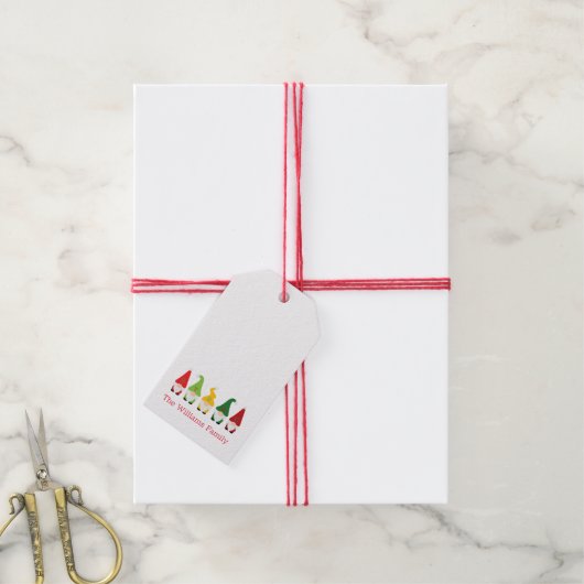 クリスマス格言カスタムファミリーラベルレッドグリーンギフト ギフトタグ (より糸付き)