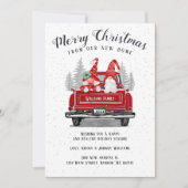 クリスマス格言カップルヴィンテージレッドトラック移動 案内状 (正面)