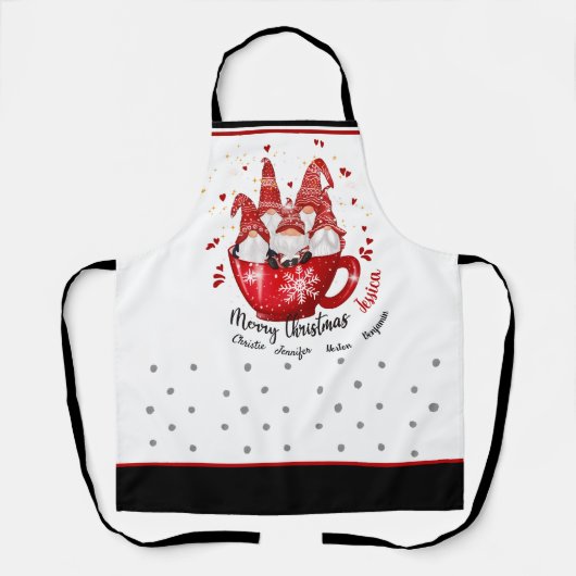 クリスマス格言カップ赤名前をカスタムする エプロン (正面)