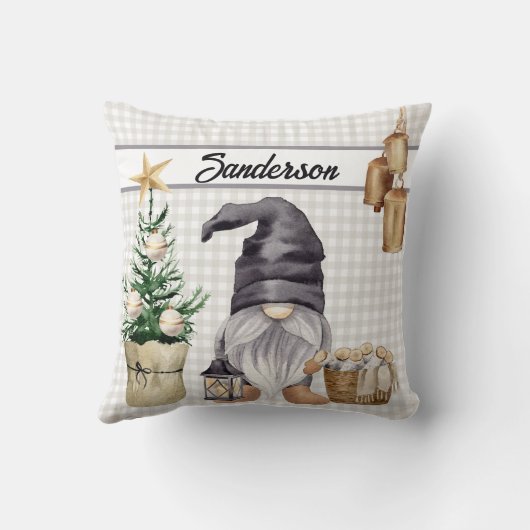 クリスマス格言カントリーファームハウスバッファロープレイド クッション (裏面)