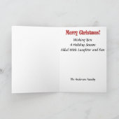 クリスマス格言キャンディーケーンズホリーインレッドストッキング シーズンカード (内部)