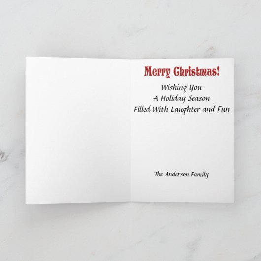 クリスマス格言キャンディーケーンズホリーインレッドストッキング シーズンカード (内部)