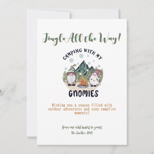 クリスマス格言キャンプマウンテンズアウトドアアドベンチャー シーズンカード (正面)