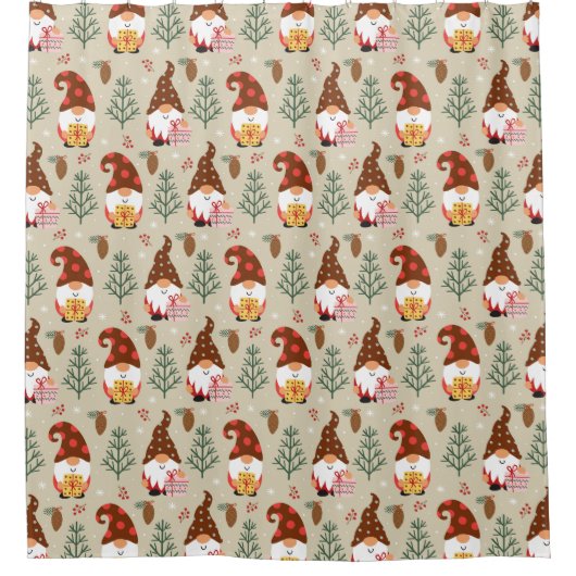 クリスマス格言ギフトパターン シャワーカーテン (正面)