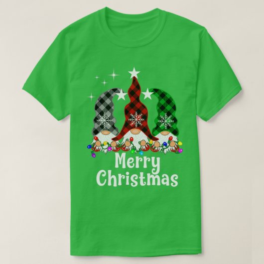 クリスマス格言クリスマスライトバッファロープレイドグノ Tシャツ (デザイン正面)