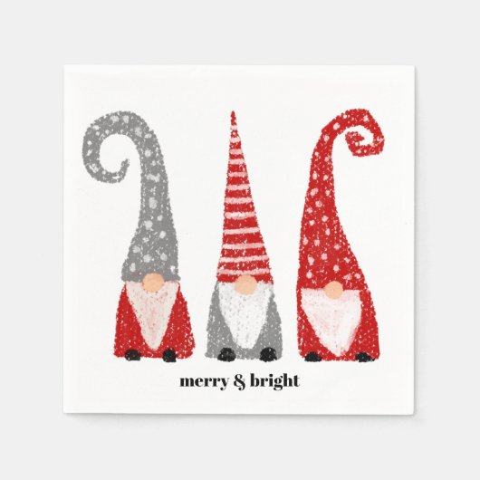 クリスマス格言クリスマスレッドグレーホワイトカスタム スタンダードカクテルナプキン (正面)