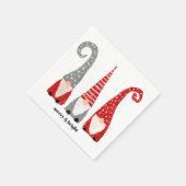 クリスマス格言クリスマスレッドグレーホワイトカスタム スタンダードカクテルナプキン (角)