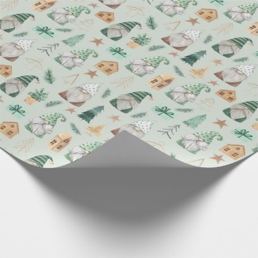 クリスマス格言グリーントレンディーお洒落ホリデイ ラッピングペーパー (角)