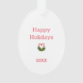 クリスマス格言グリーンネームハッピーホリデーズイヤーおもしろい オーナメント (裏面)